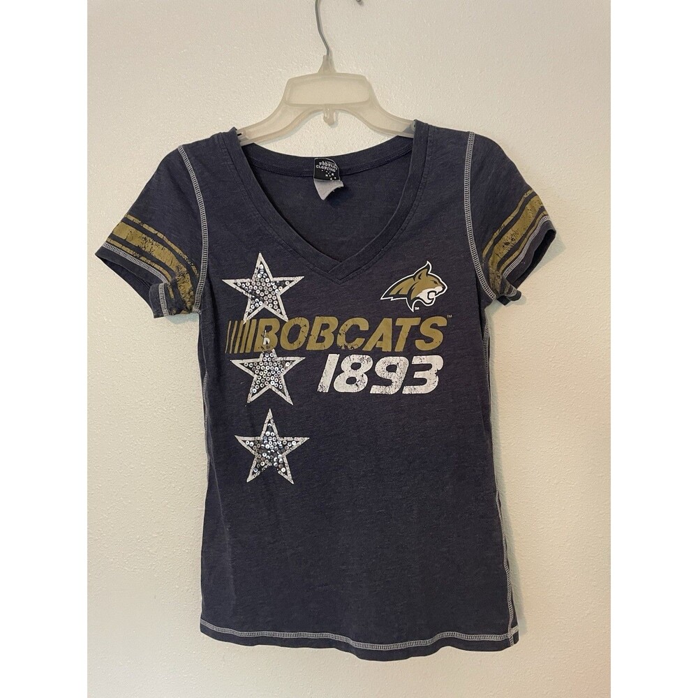 Creative Apparel Womens Montana State Bobcats Shirt Size Small Short Sleeve Blue